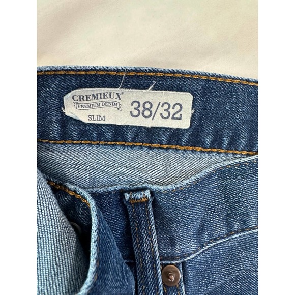 Cremieux Men's Blue Jeans, Size 38x32, Slim Fit - Picture 2 of 4
